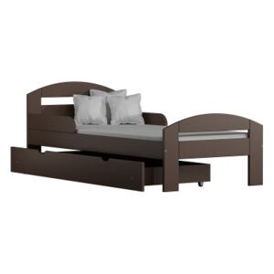 Łóżko drewniane TIMI 160x80 cm, kolor czekolada