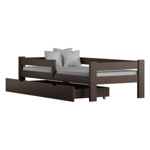 Łóżko drewniane PAWEŁEK 200x90 cm, kolor czekolada
