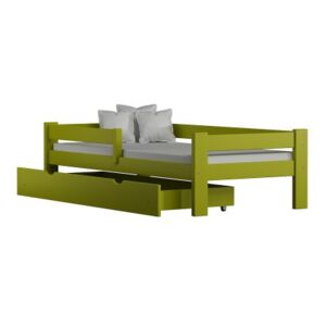 Łóżko drewniane PAWEŁEK 160x80 cm, kolor zielony