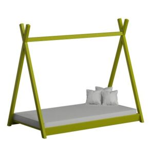 Łóżko drewniane TIPI 160x80 cm, kolor zielony