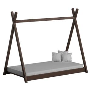 Łóżko drewniane TIPI 160x70 cm, kolor czakolada