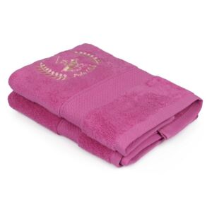 Zestaw dwóch różowych ręczników Beverly Hills Polo Club, 70x45 cm