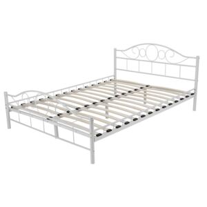 Łóżko metalowe białe Sanser 180x200