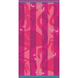 Ręcznik plażowy 90x160 Ibiza 12 flamingi pasy różowy Detexpol