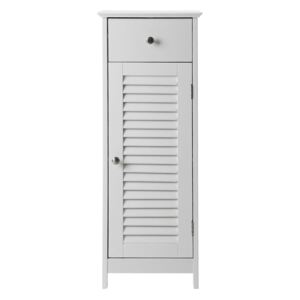 Biała szafka łazienkowa z szufladą i drzwiczkami Songmics, wys. 89 cm