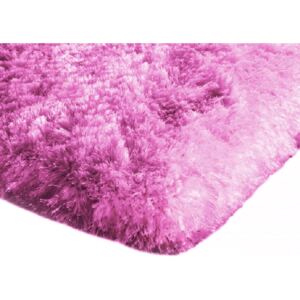 Shaggy dywanik łazienkowy pluszowy wysoki 60x90 neonowy róż