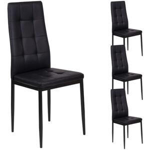 4 krzesła tapicerowane k1 czarne krata nogi czarne