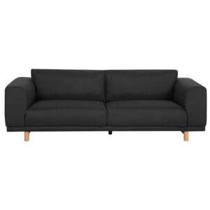 Sofa trzyosobowa tapicerowana czarna NIVALA