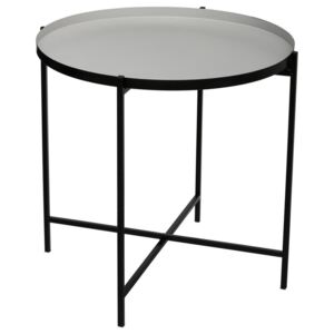 Stolik kawowy, metalowy stolik do salonu, kolor czarno-biały, Atmosphera