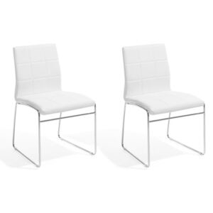 Zestaw 2 krzeseł ekoskóra biały KIRON