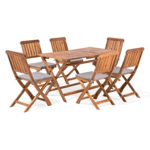 Zestaw ogrodowy stół 6 krzeseł drewniany CENTO