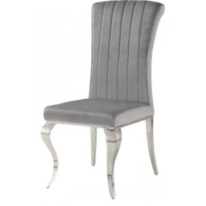 Krzesło glamour Stanley Silver - nowoczesne krzesło tapicerowane