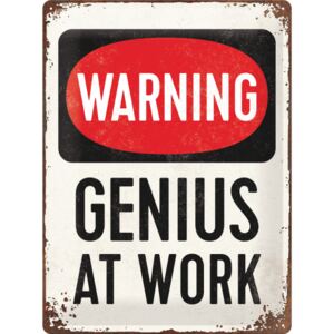 Postershop Metalowa tabliczka Warning! Genius at Work, BEZPŁATNY ODBIÓR: WROCŁAW!