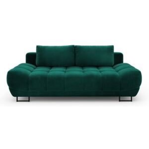 Butelkowozielona 3-osobowa sofa rozkładana z aksamitnym obiciem Windsor & Co Sofas Cirrus
