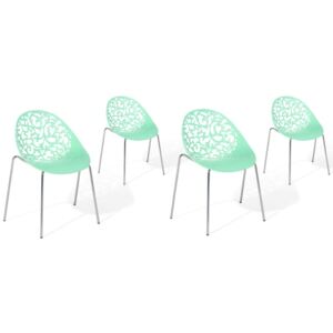 Zestaw 4 krzeseł zielony MUMFORD
