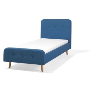 Łóżko tapicerowane 90 x 200 cm niebieskie RENNES