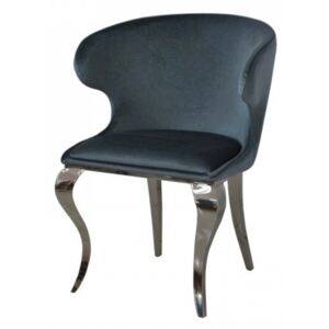 Krzesło glamour Victor Dark Silver - nowoczesne krzesło tapicerowane