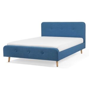 Łóżko tapicerowane 160 x 200 cm niebieskie RENNES