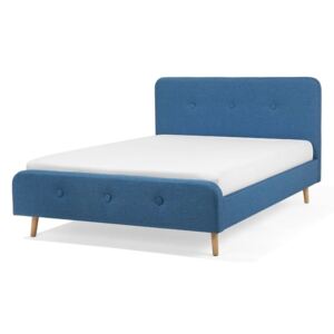 Łóżko tapicerowane 140 x 200 cm niebieskie RENNES