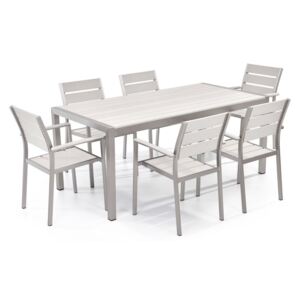 Zestaw ogrodowy stół i 6 krzeseł biały VERNIO