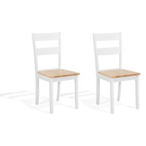 Zestaw 2 krzeseł do jadalni drewniany biały GEORGIA