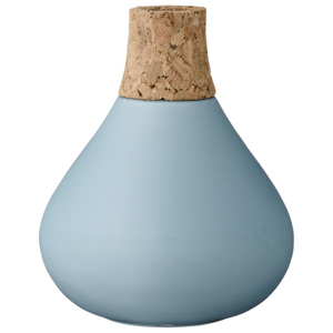 Wazon w kolorze błękitnym, ceramika/ korek, Ø10 x wys.12 cm