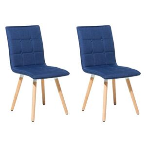 Zestaw 2 krzeseł niebieski BROOKLYN