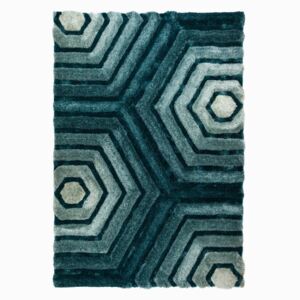 Niebieskozielony dywan Flair Rugs Hexagon Duck, 80x150 cm