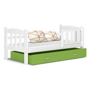 Łóżko z szufladą TEDI 160x70cm kolor biało-zielony