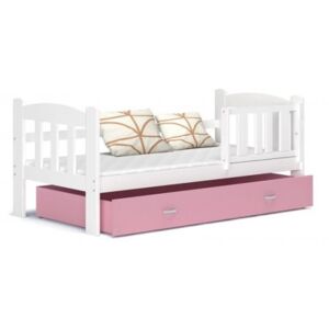 Łóżko z szufladą TEDI 160x70cm kolor biało-różowy