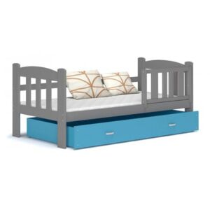 Łóżko z szufladą TEDI 160x70cm kolor szaro-niebieski