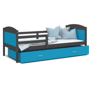 Łóżko z szufladą MAT1908 190x80cm, kolor szaro-niebieski