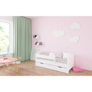 Łóżko z szufladą i materacem CLASSIC II 160x70cm kolor biały
