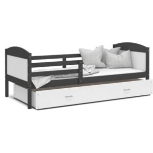 Łóżko z szufladą MAT1908 190x80cm, kolor szaro-biały