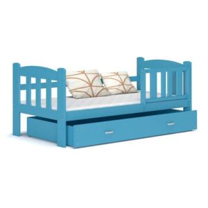Łóżko z szufladą 160x70cm kolor niebieski
