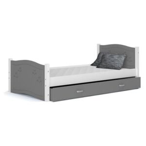 Łóżko z szufladą 190x80cm, kolor biało-szary