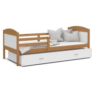 Łóżko z szufladą 190x80cm, kolor olcha-biały