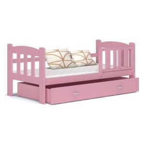 Łóżko z szufladą 160x70cm kolor różowy