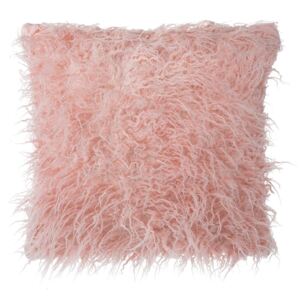 Poduszka dekoracyjna włochacz 45 x 45 cm różowa DAISY