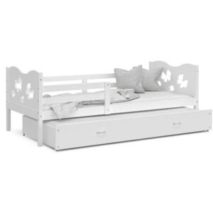 Łóżko podwójne wysuwane z szufladą 200x90cm, kolor biały