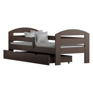 Łóżko drewniane KAMI 160x70 cm, kolor czekolada
