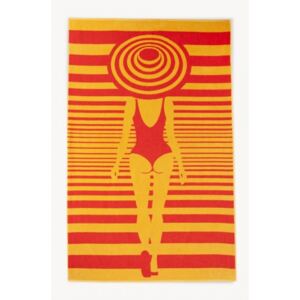 Ręcznik plażowy 100x160 Bikini 8134/1 żółty czerwony Zwoltex