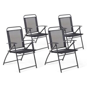 Zestaw 4 krzeseł ogrodowych czarny LIVO