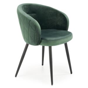 Krzesło K430 VELVET ciemnozielone tapicerowane aksamitem HALMAR