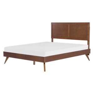 Łóżko 180 x 200 cm ciemne drewno ISTRES