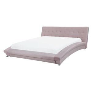Łóżko welurowe 180 x 200 cm różowe LILLE