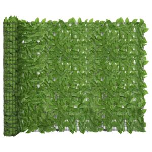 Parawan balkonowy, zielone liście, 300x150 cm