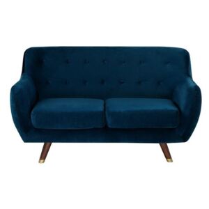 Sofa 2-osobowa welurowa niebieska BODO