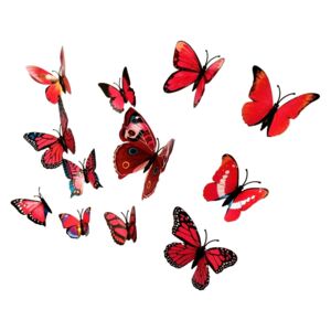 Naklejki na ścianę Motyle 3D Czerwone WS-0345