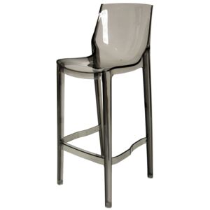 Krzesło Designerskie barowe STORK transparentny przydymiony szary kolor: szary przydymiony transparentny, Materiał: poliwęglan